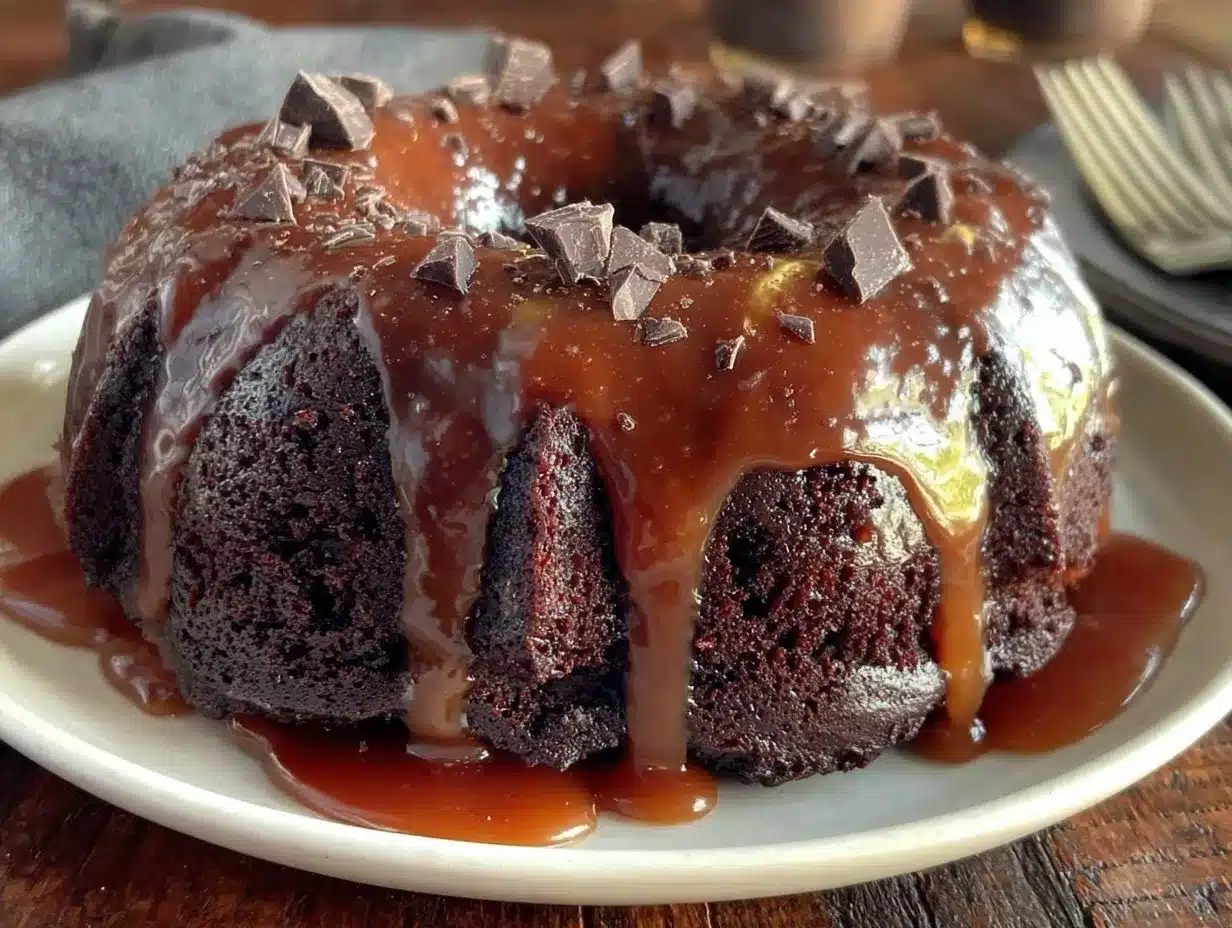 chocolate whiskey bundt cake preparation steps