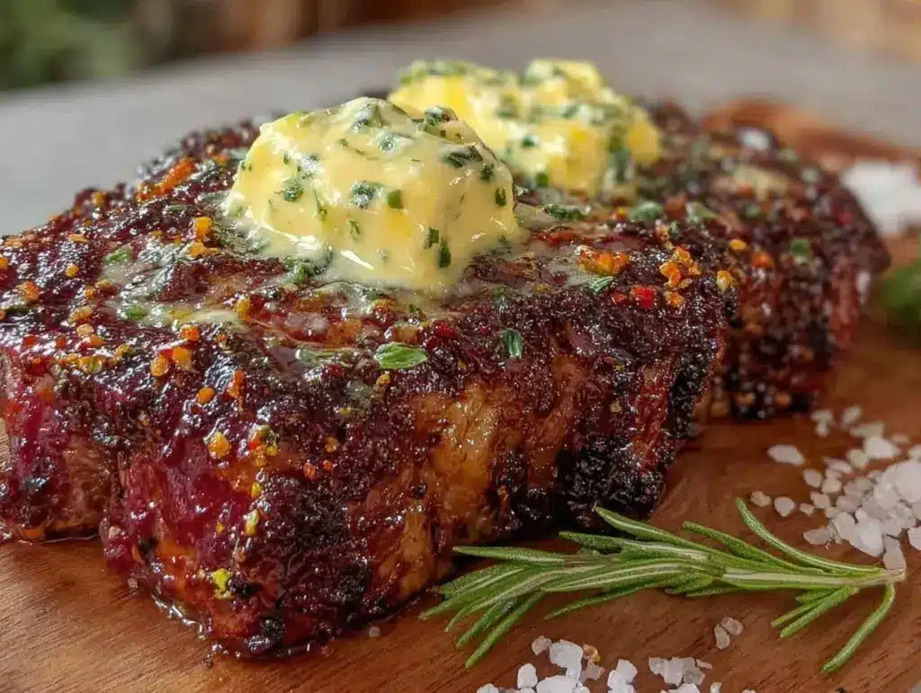 coffee rubbed ribeye steak - featured image