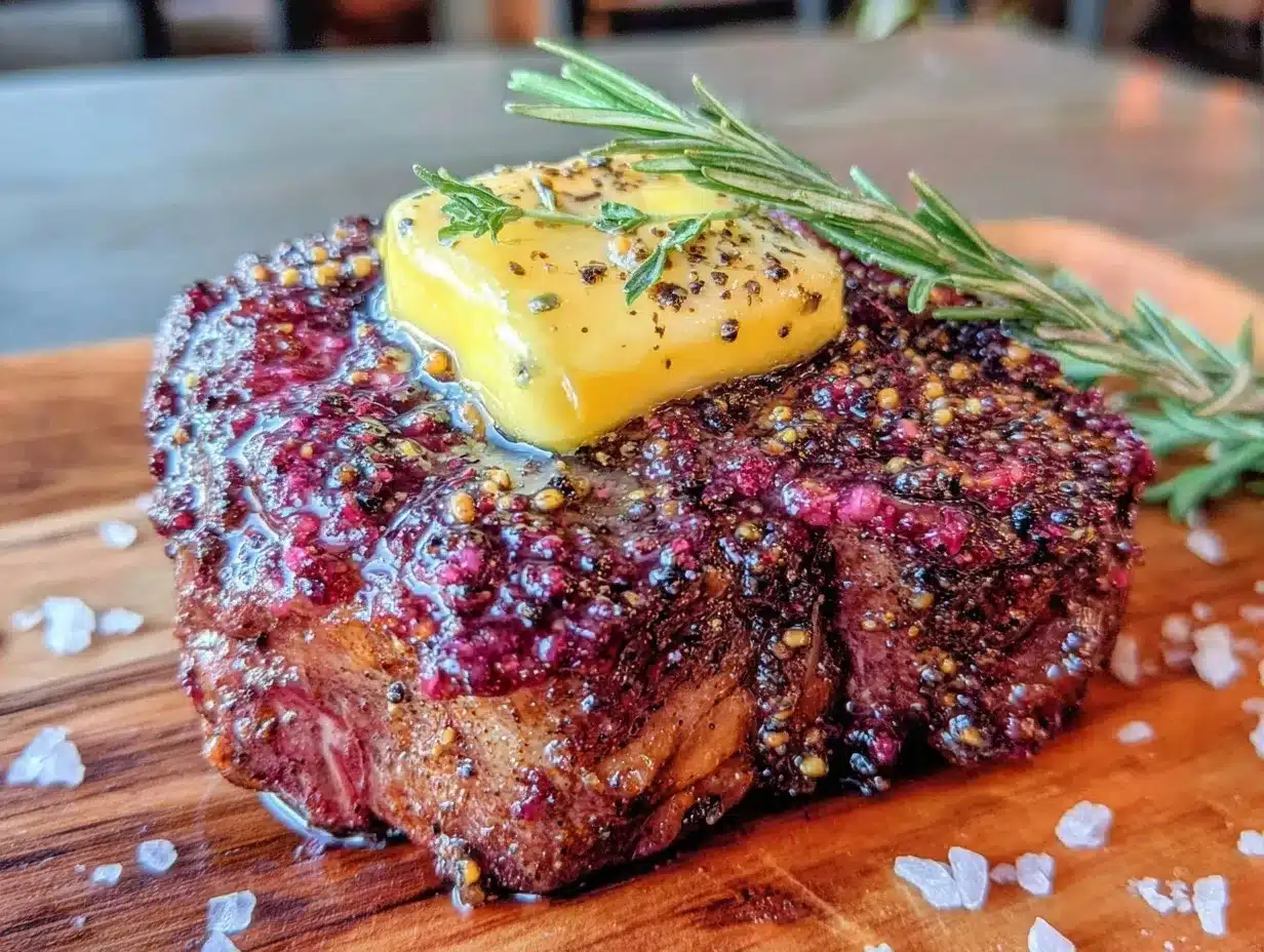 coffee rubbed ribeye steak preparation steps