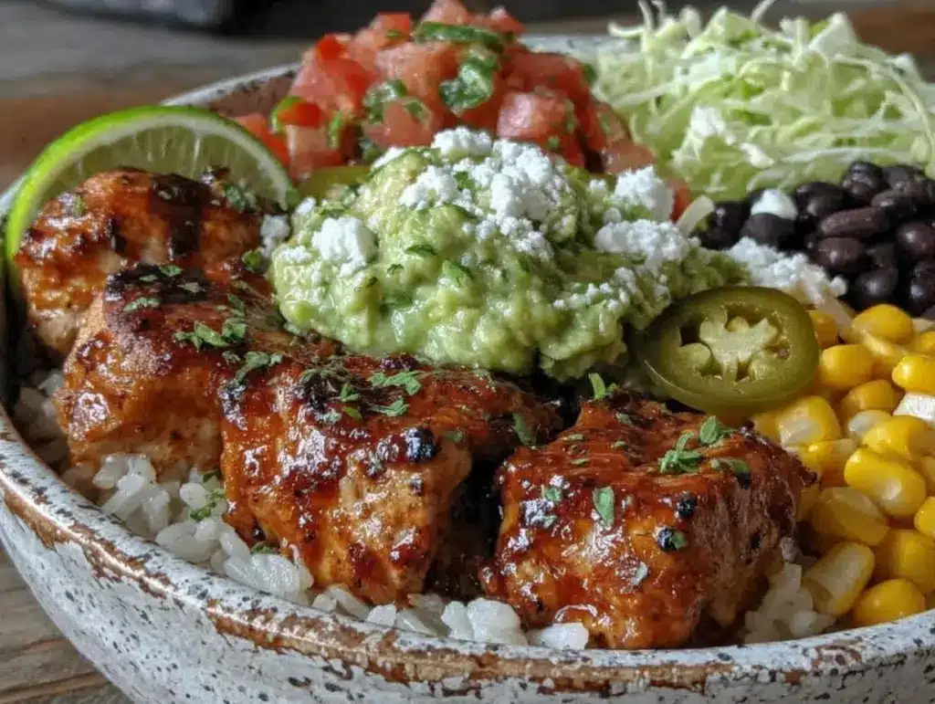 copycat chipotle chicken burrito bowl - featured image