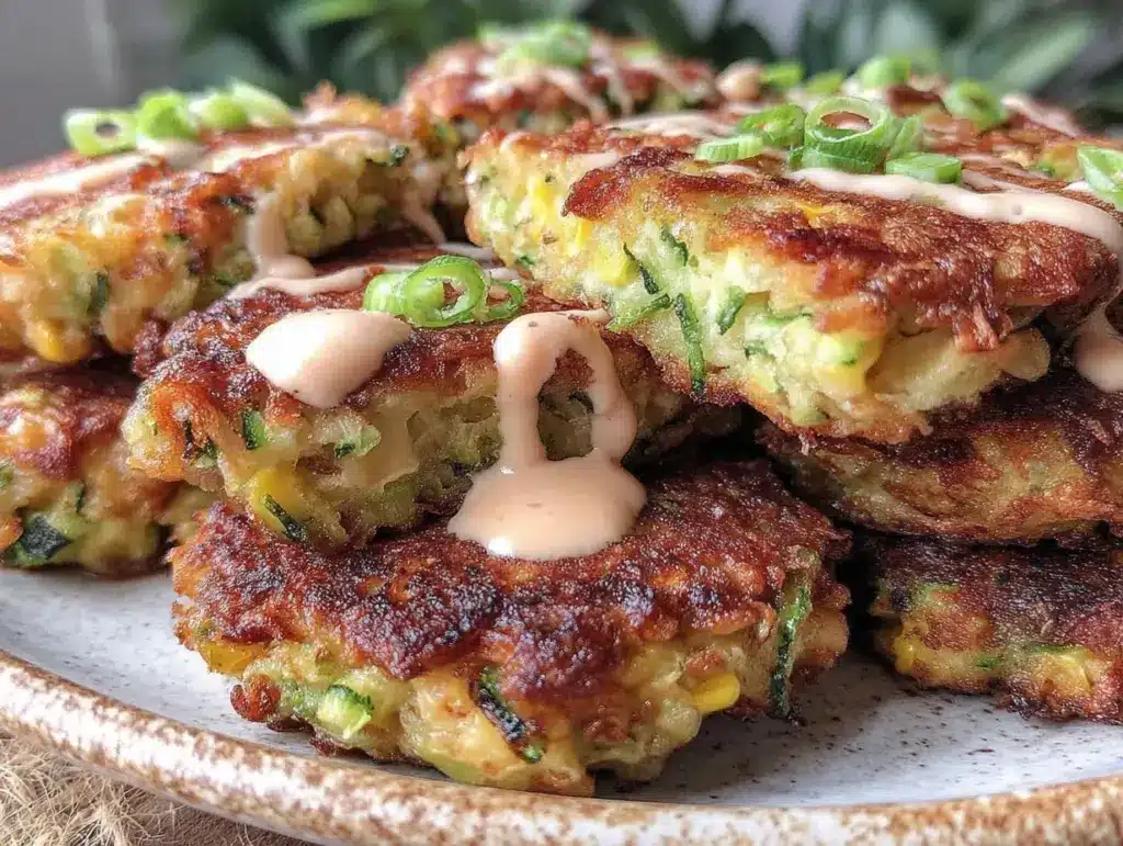 corn and zucchini fritters - featured image