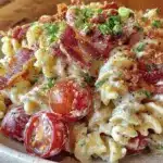 creamy bacon ranch pasta salad - featured image