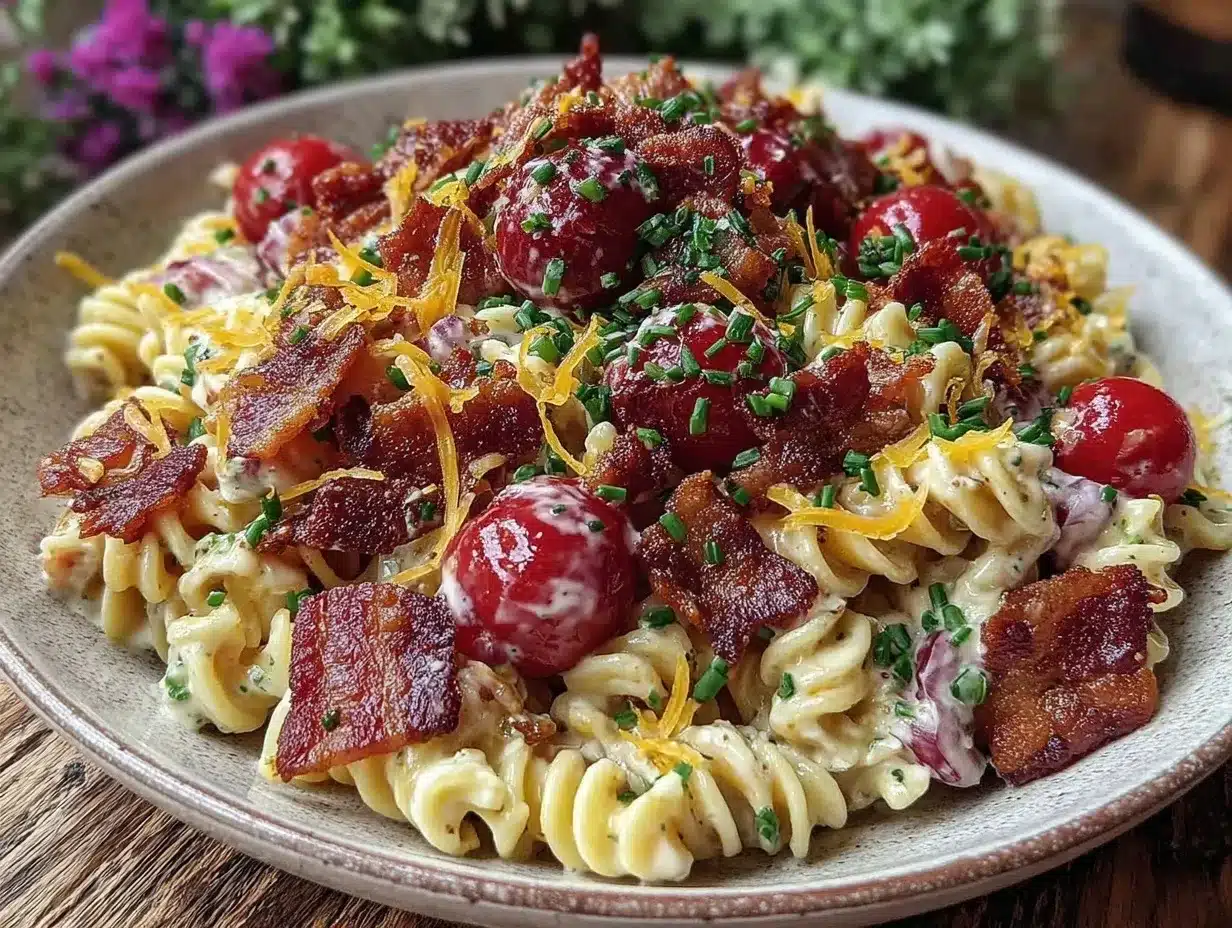 creamy bacon ranch pasta salad preparation steps