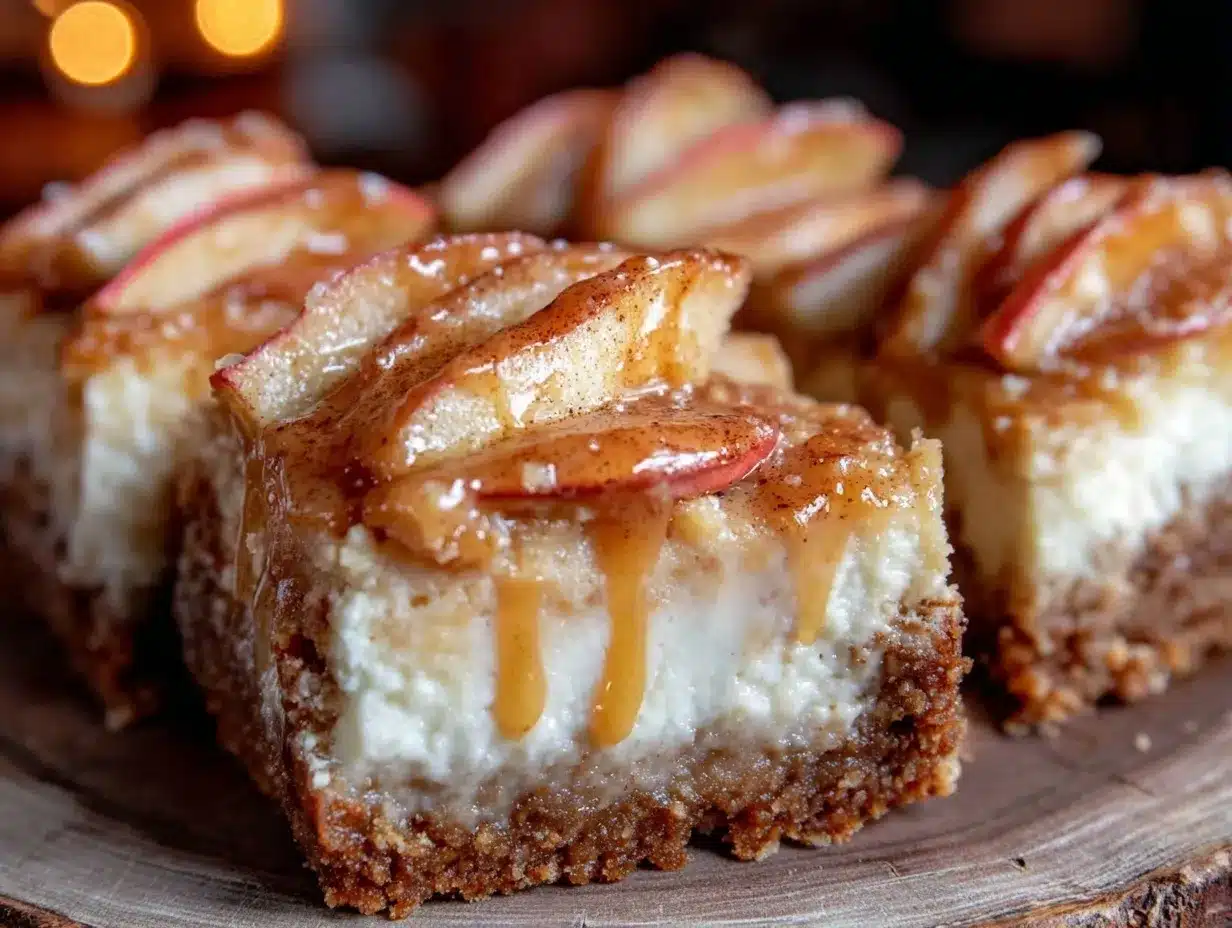 creamy caramel apple cheesecake bars preparation steps