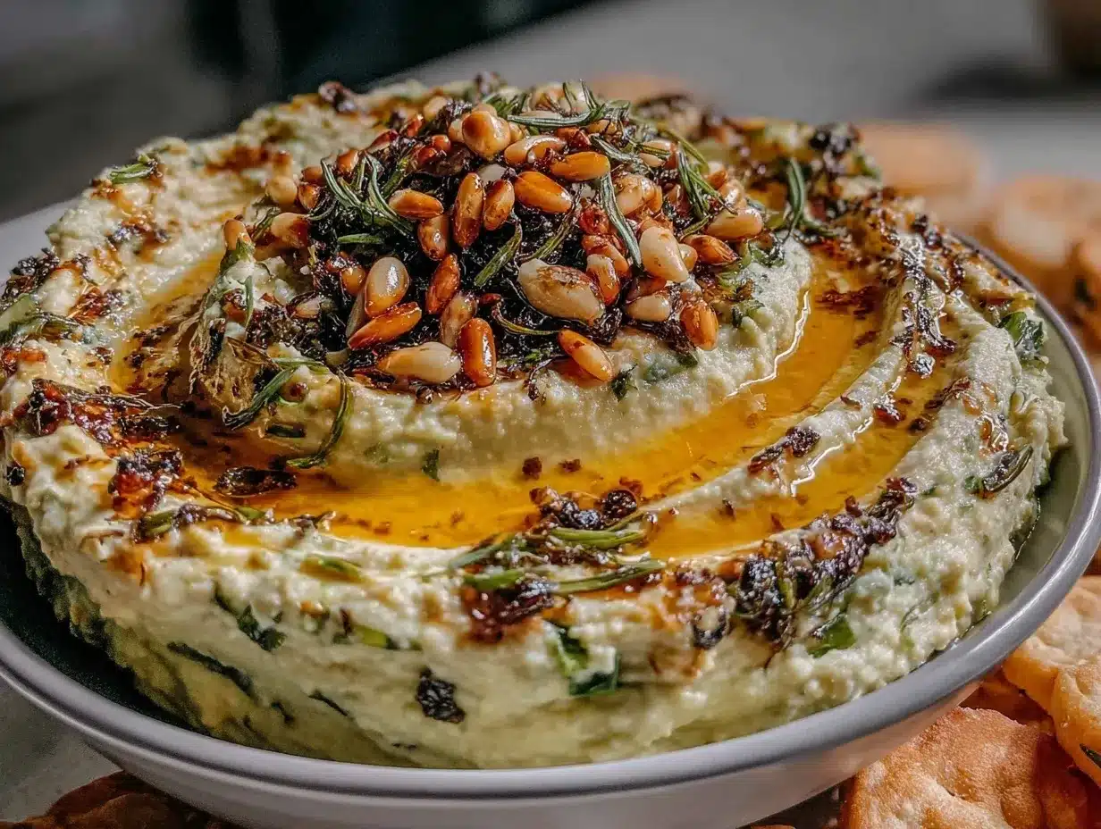 creamy charred garlic scape hummus preparation steps