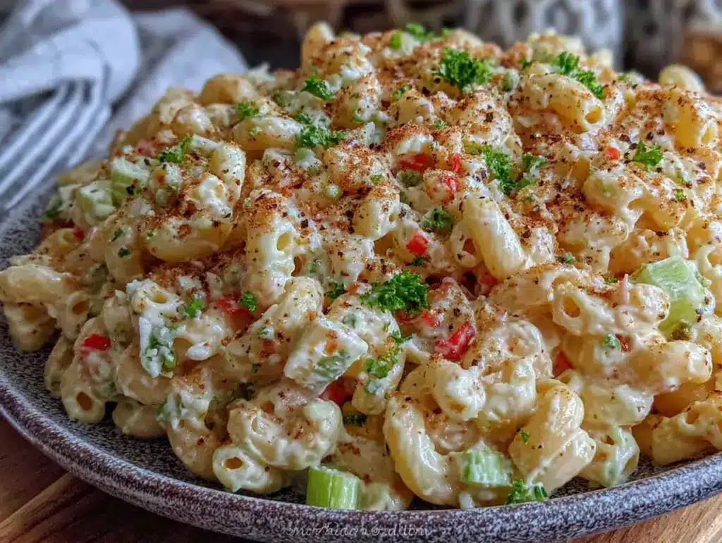 creamy classic macaroni salad - featured image