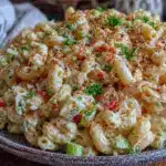 creamy classic macaroni salad - featured image