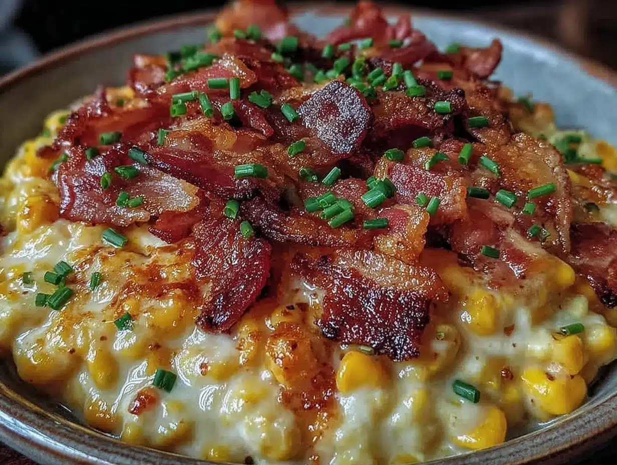 creamy creamed corn with bacon and chives preparation steps