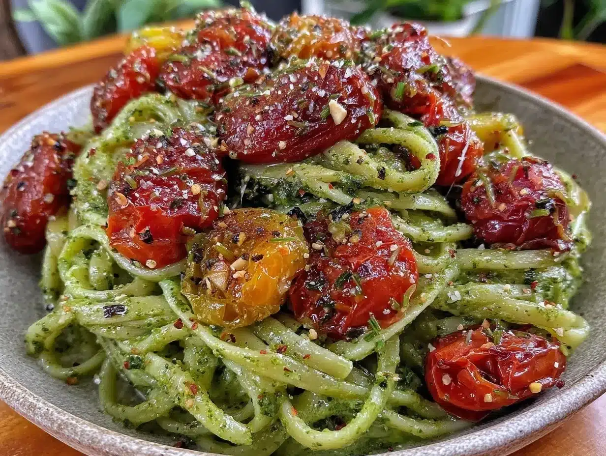 creamy garlic scape pesto pasta preparation steps
