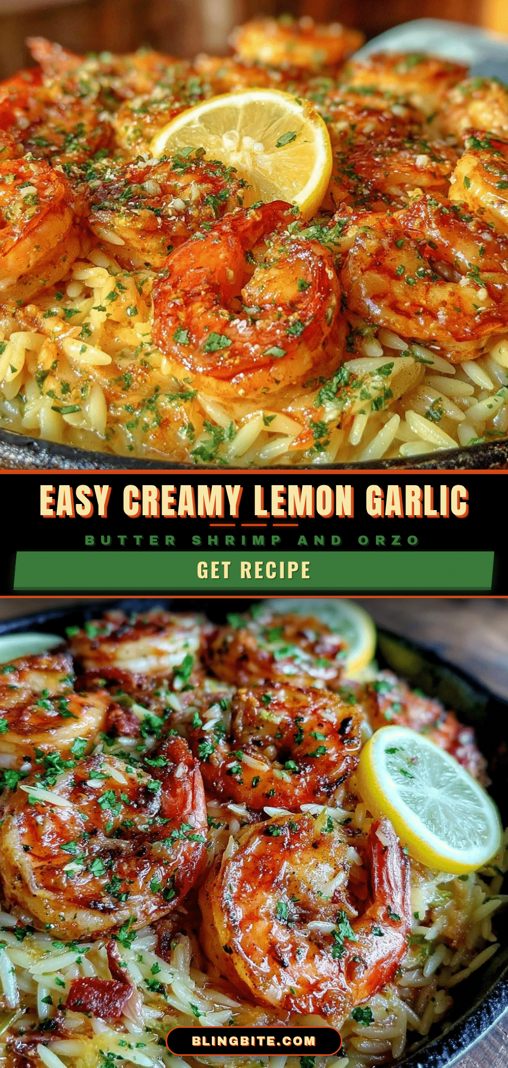 creamy lemon garlic butter shrimp and orzo recipe