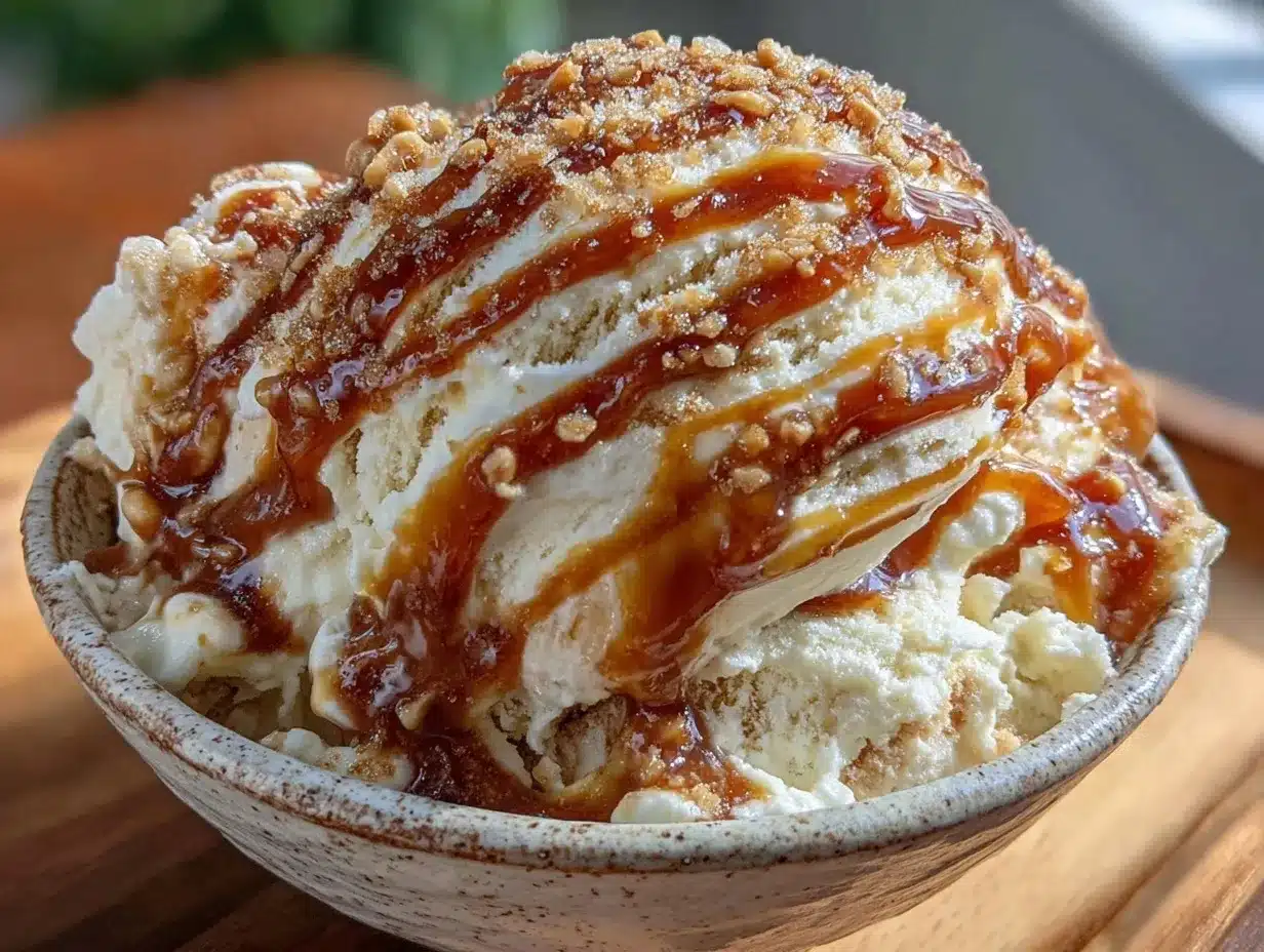 creamy no churn salted caramel swirl ice cream preparation steps