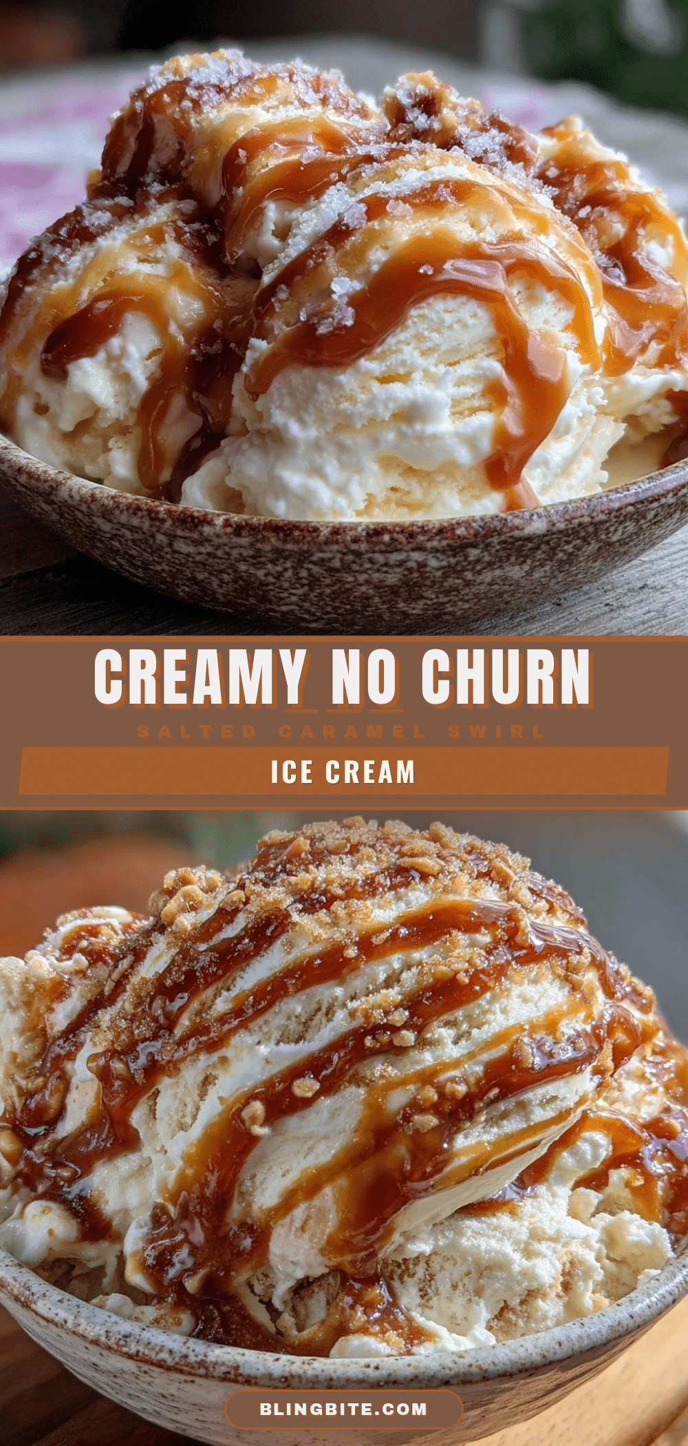 creamy no churn salted caramel swirl ice cream recipe