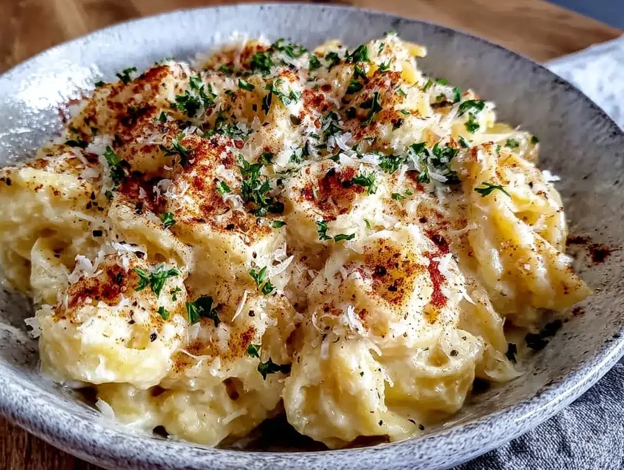 creamy one-pot garlic parmesan pasta preparation steps