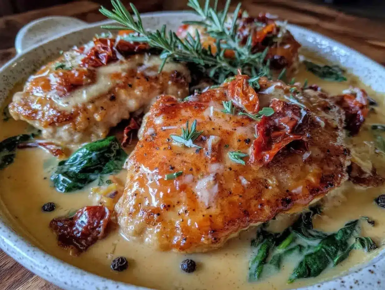 creamy one pot tuscan chicken preparation steps