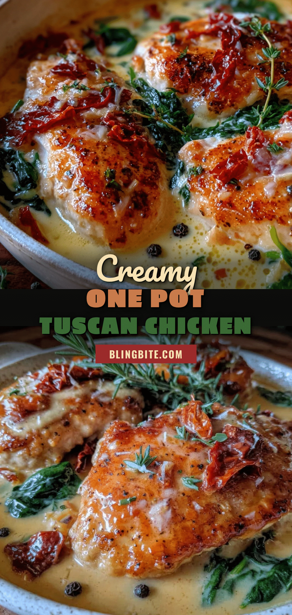 creamy one pot tuscan chicken recipe
