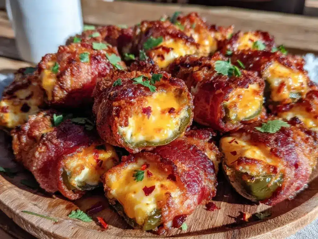 crispy bacon wrapped jalapeño poppers - featured image