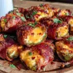 crispy bacon wrapped jalapeño poppers - featured image