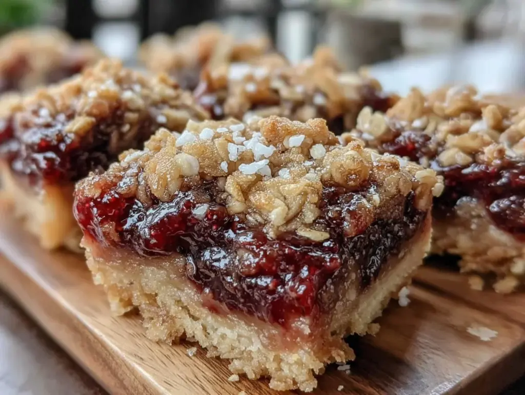 crispy black raspberry crumble bars - featured image