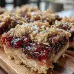 crispy black raspberry crumble bars - featured image