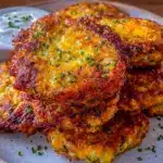 crispy cheesy zucchini fritters - featured image