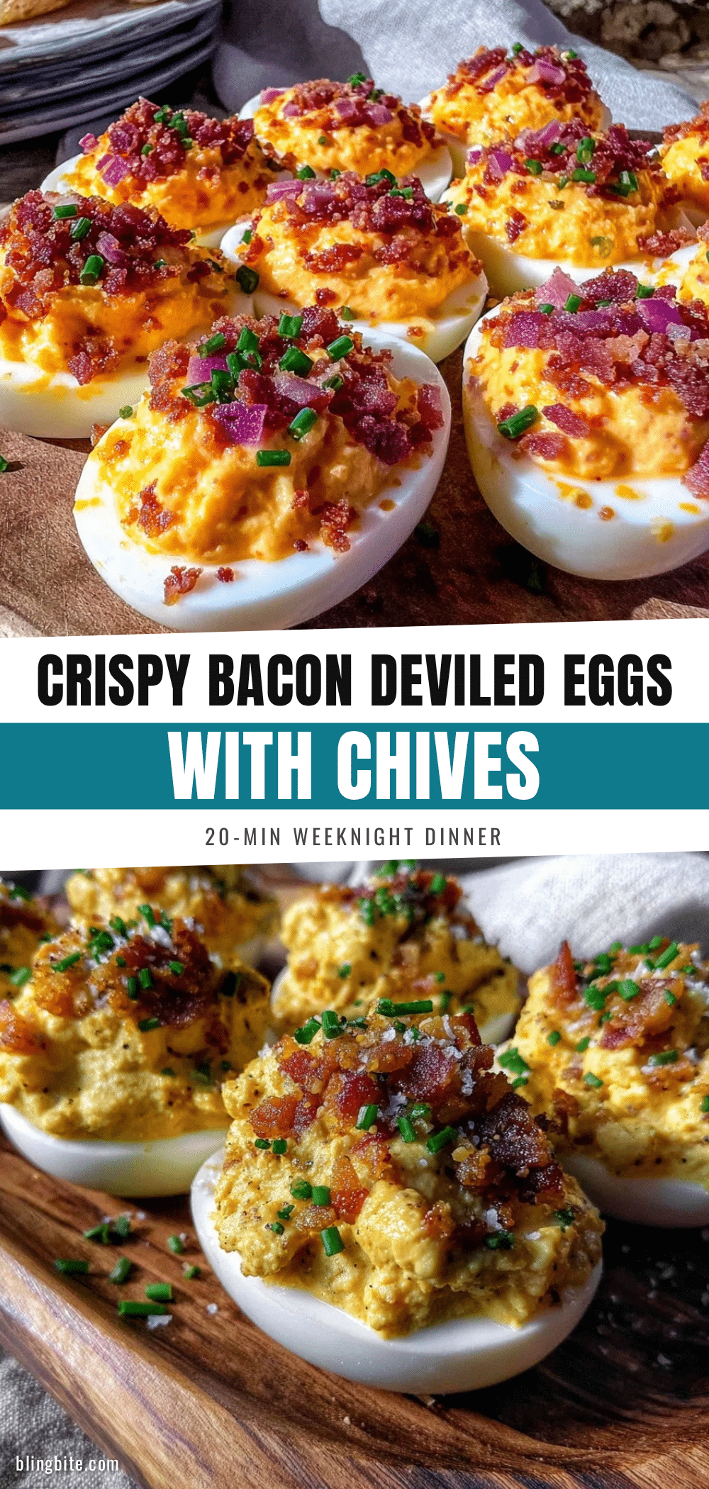 crispy deviled eggs with bacon and fresh chives recipe