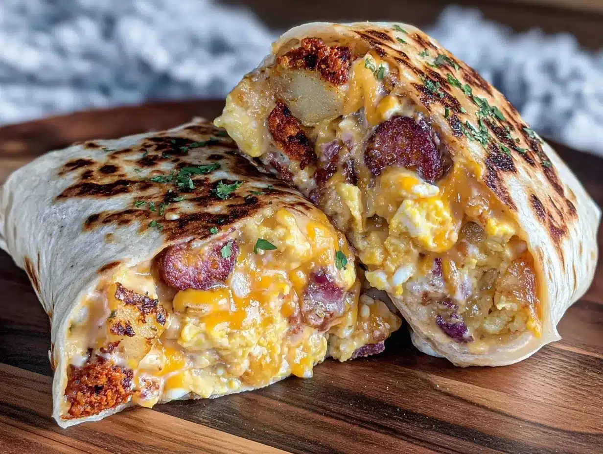 crispy loaded breakfast burrito preparation steps