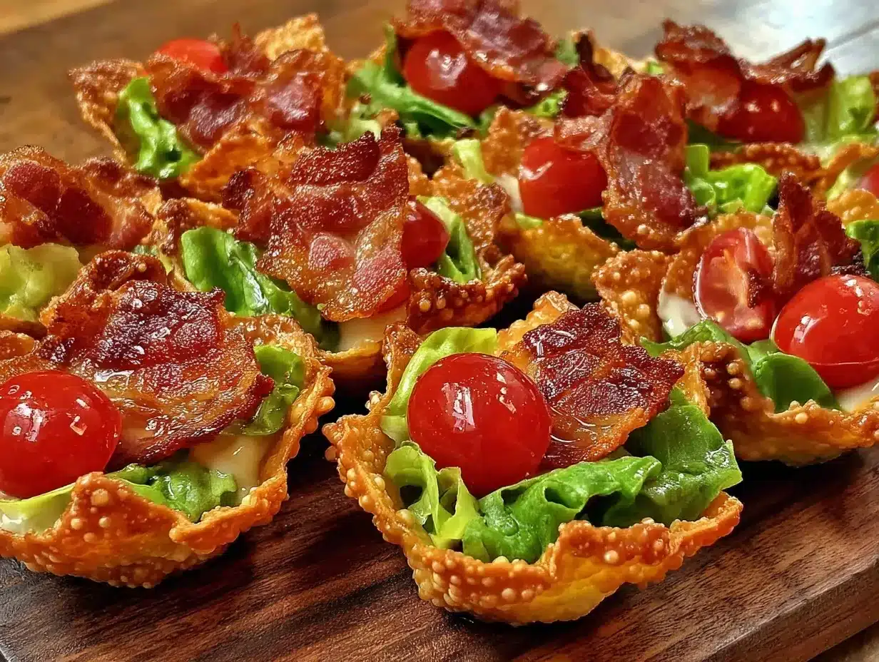 crispy mini BLT cups preparation steps