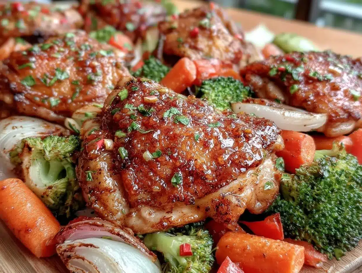 easy crispy sheet pan honey garlic chicken preparation steps
