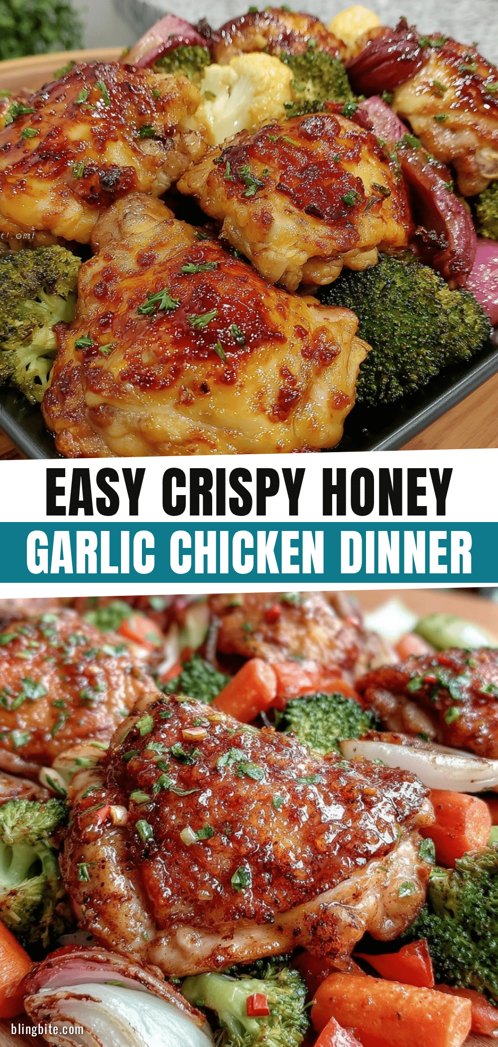 easy crispy sheet pan honey garlic chicken recipe