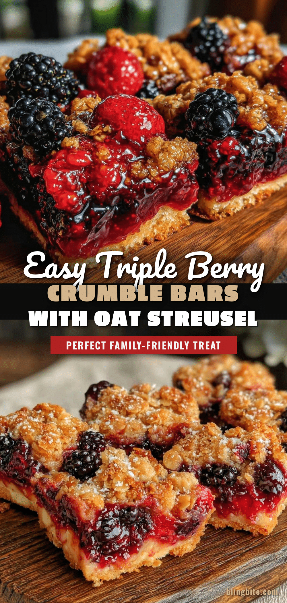 easy triple berry crumble bars recipe
