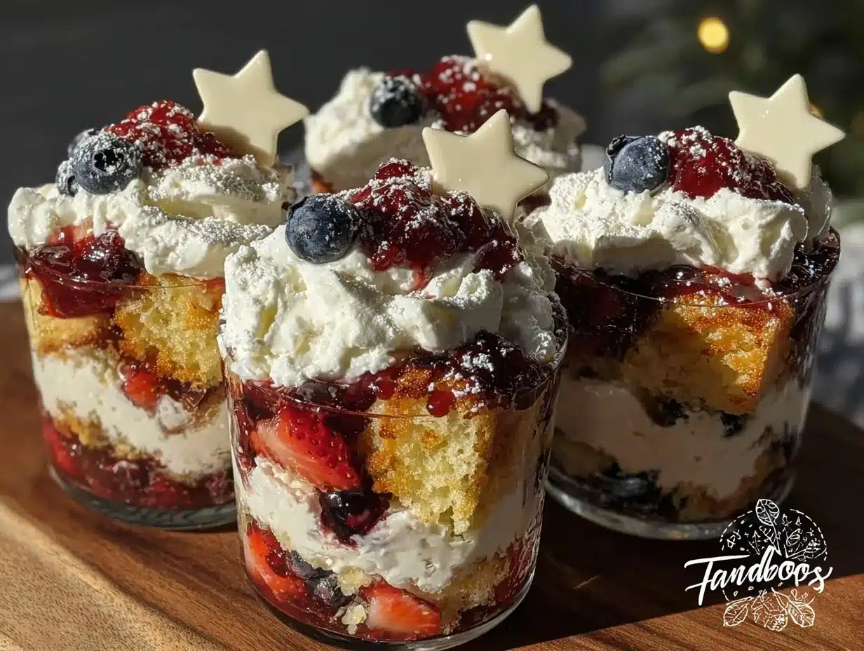 Festive Star-Spangled Berry Trifle Parfaits preparation steps