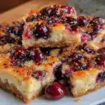 firecracker cherry cheesecake bars - featured image