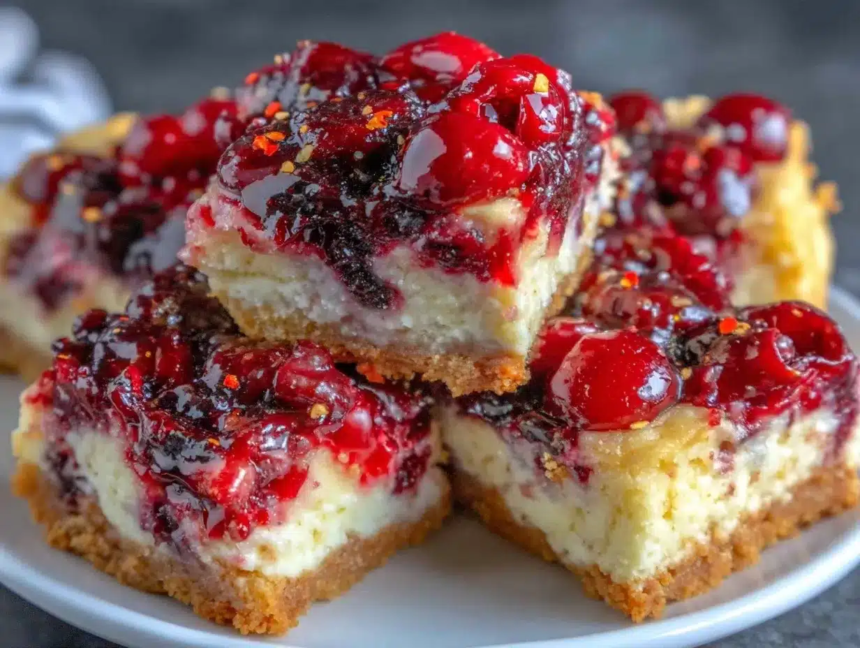 firecracker cherry cheesecake bars preparation steps