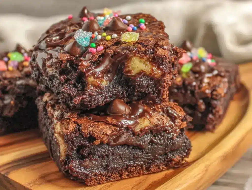 firework explosion chocolate brownies - featured image