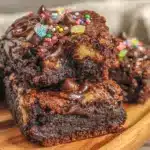 firework explosion chocolate brownies - featured image
