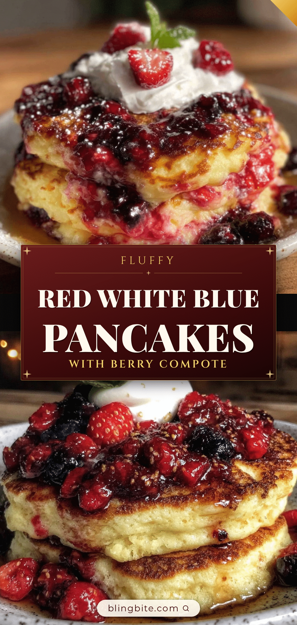fluffy red white blue pancakes recipe