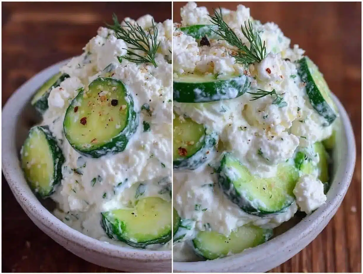 Fresh Cucumber Dill Greek Yogurt Salad preparation steps