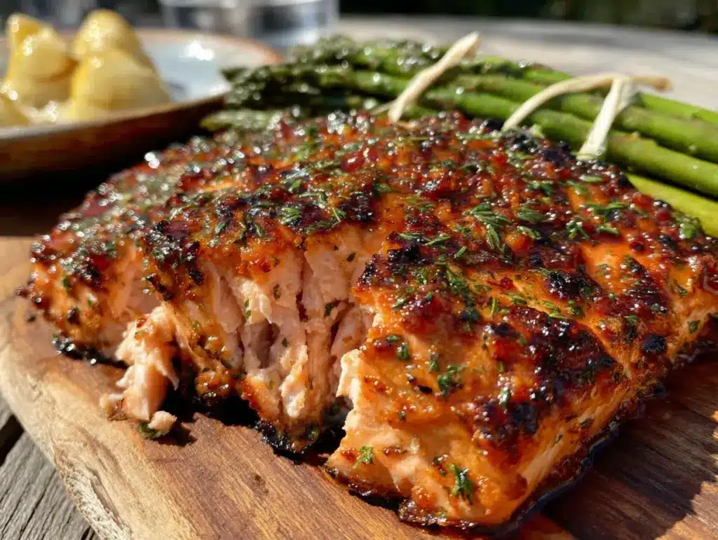 fresh grilled lemon herb salmon - featured image