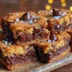 fudgy brown butter chocolate chip cookie bars - featured image