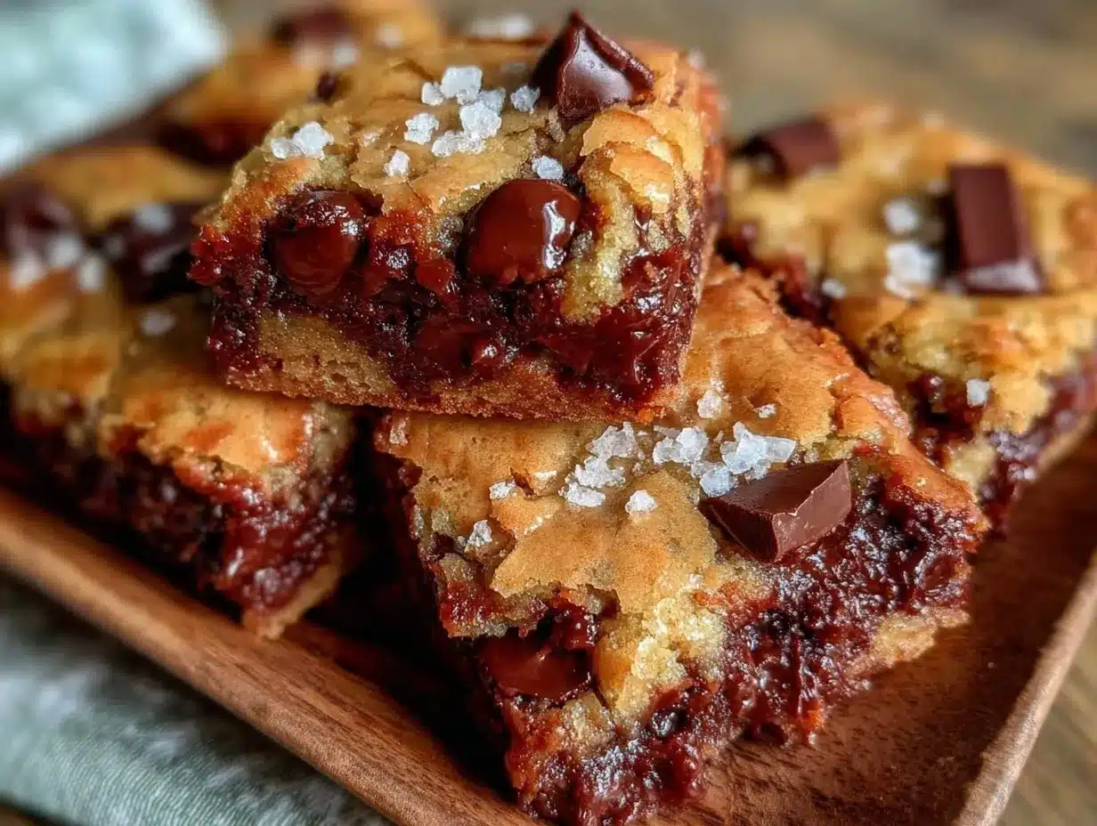 fudgy brown butter chocolate chip cookie bars preparation steps