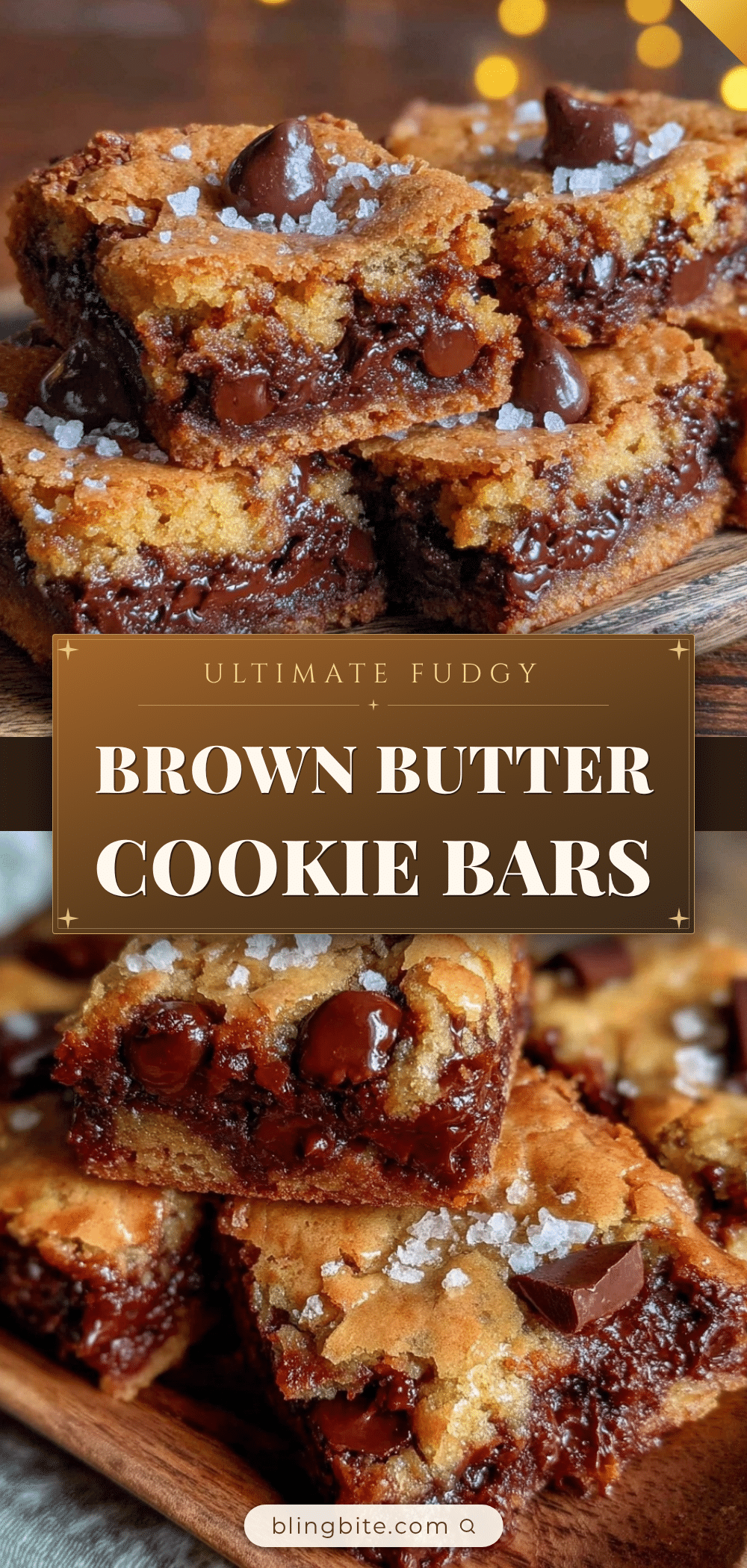 fudgy brown butter chocolate chip cookie bars recipe