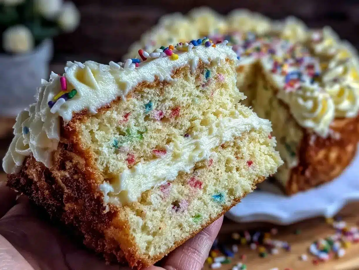 funfetti birthday cake preparation steps