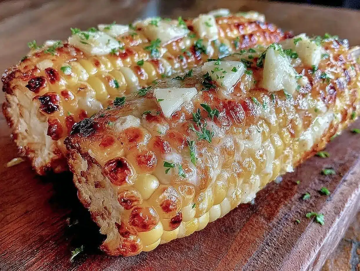 garlic butter grilled corn on the cob preparation steps