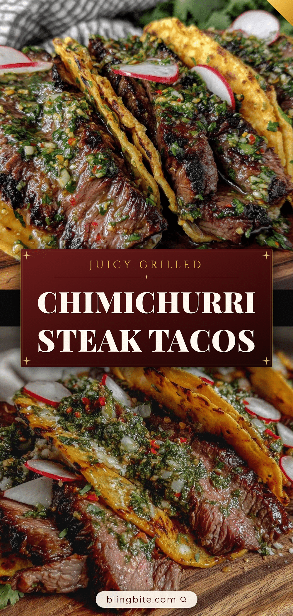 grilled chimichurri flank steak tacos recipe