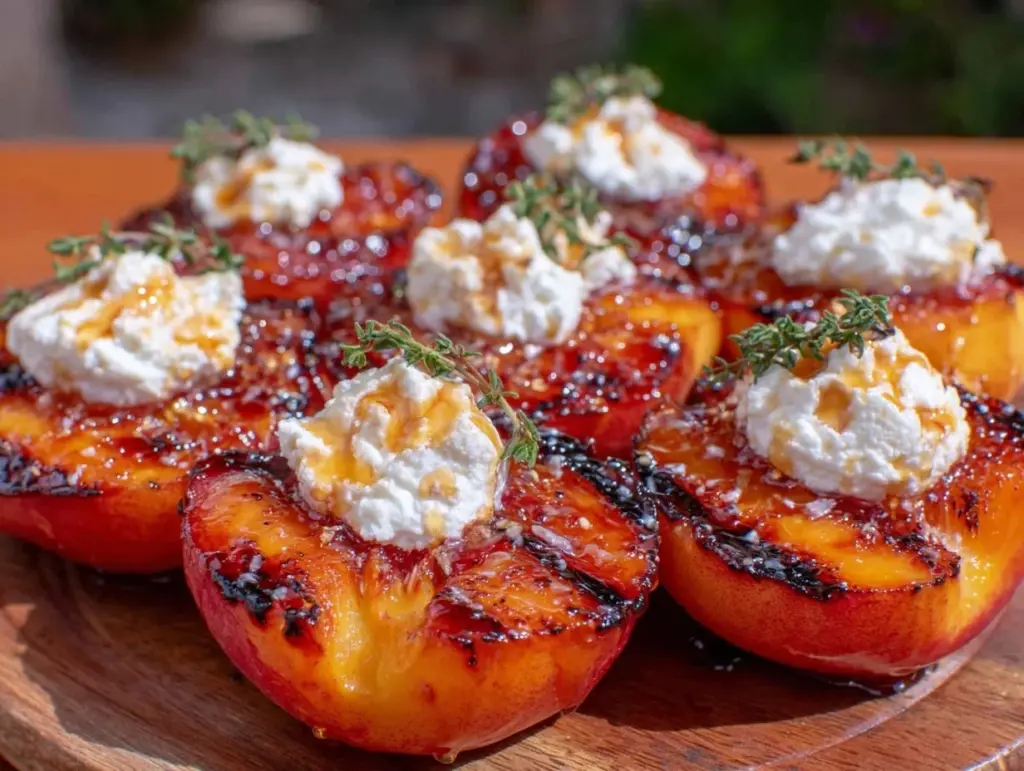 honey glazed grilled nectarines - featured image