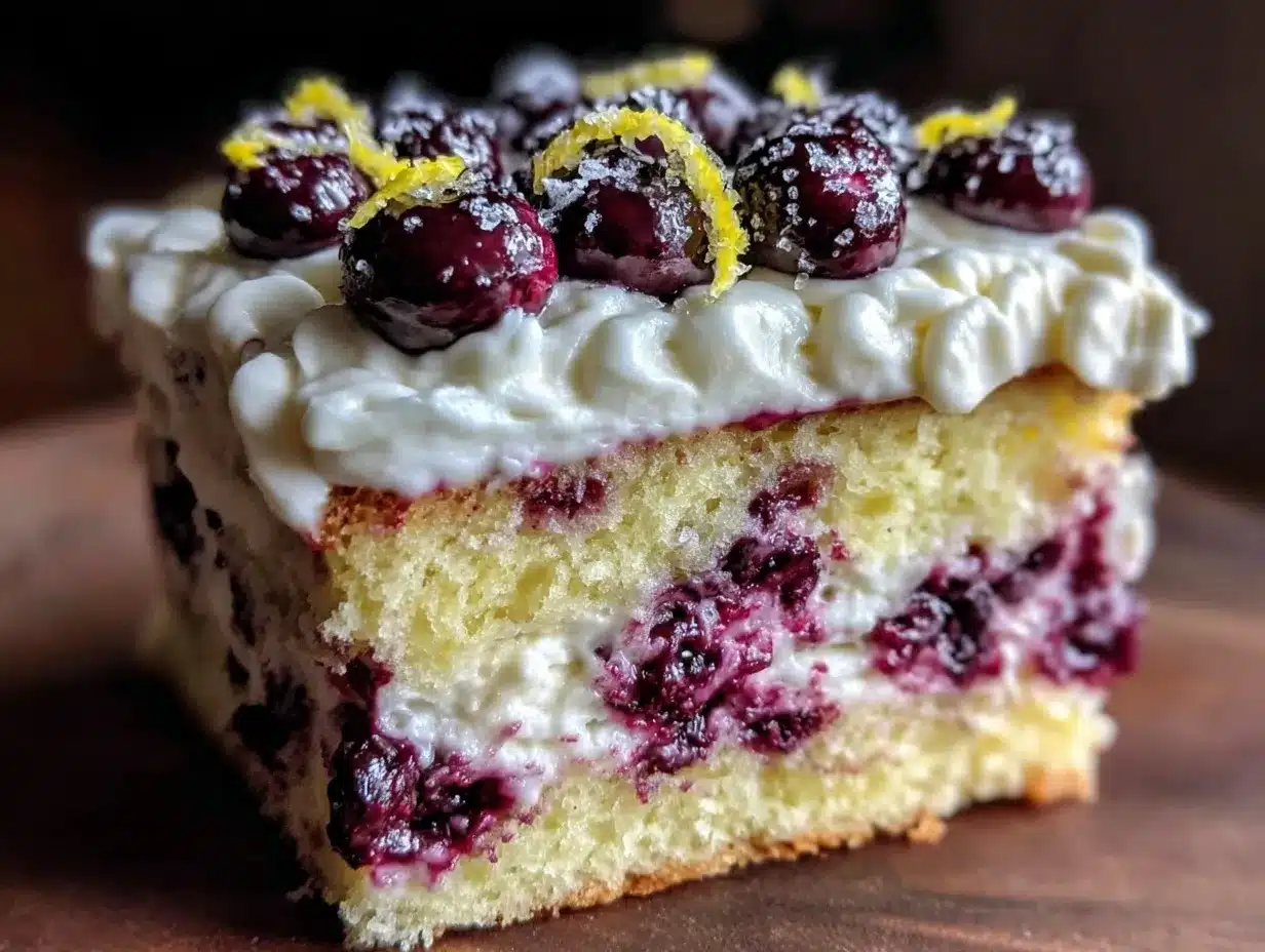 lemon blueberry flag cake preparation steps