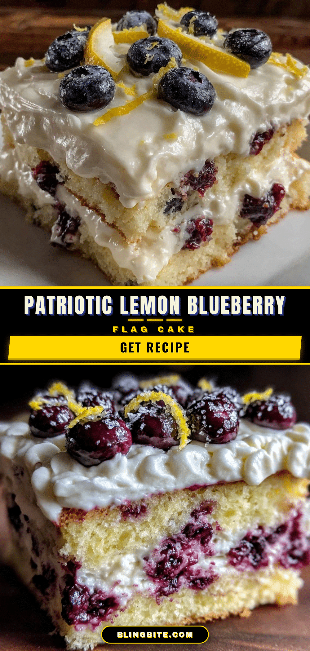 lemon blueberry flag cake recipe