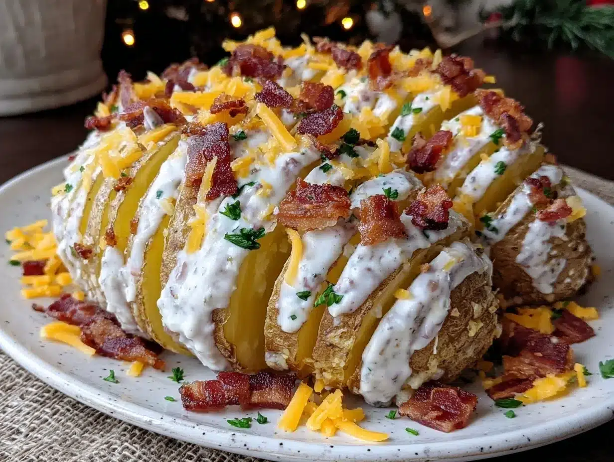 loaded hasselback potato salad preparation steps