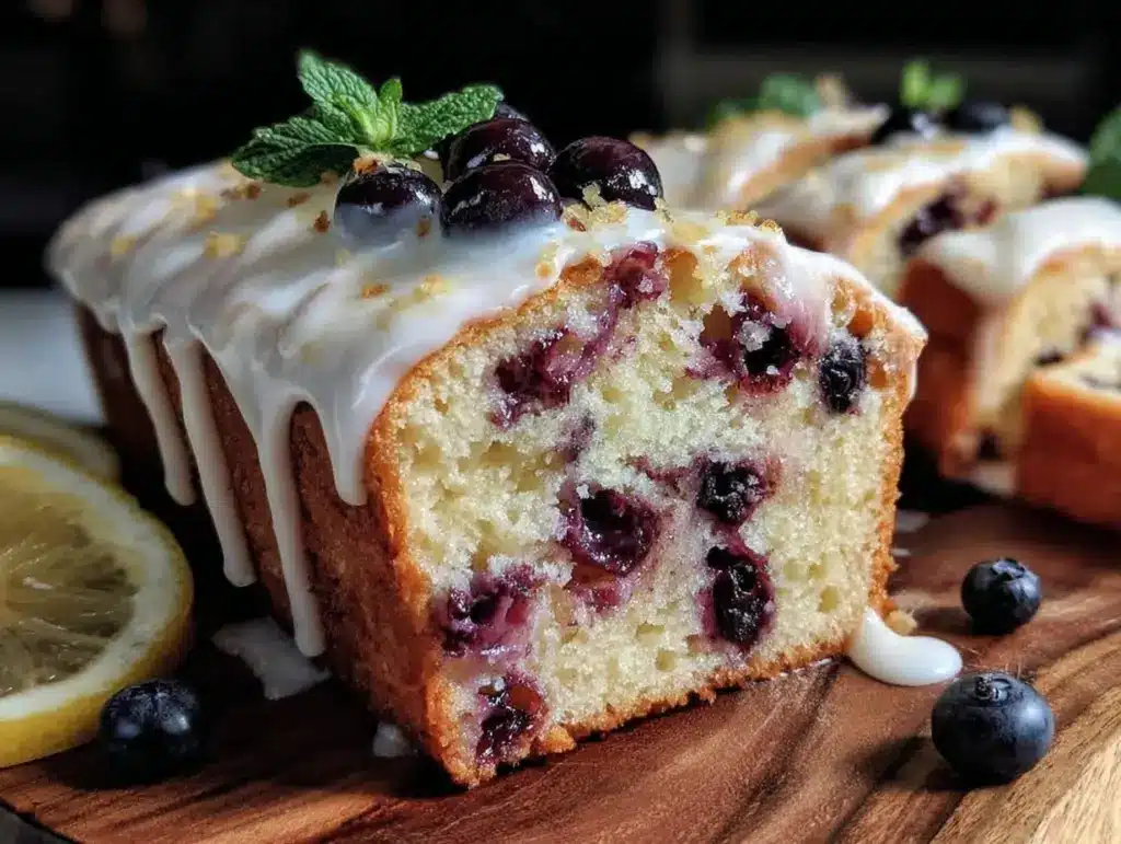 moist blueberry lemon pound cake - featured image
