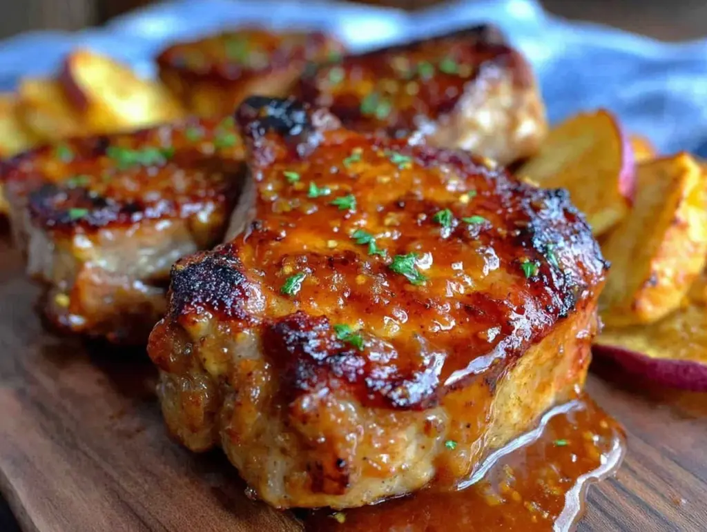 pan-seared pork chops apple cider glaze - featured image